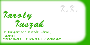 karoly kuszak business card