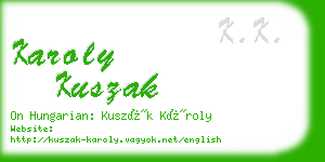 karoly kuszak business card